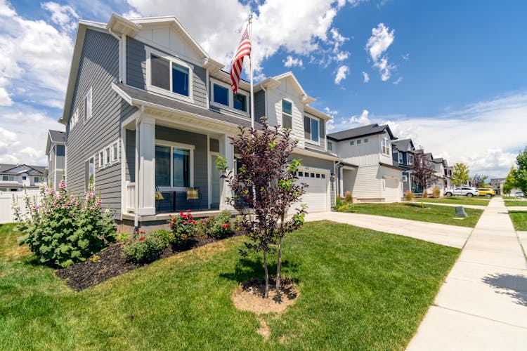 American Suburban Neighborhood Houses