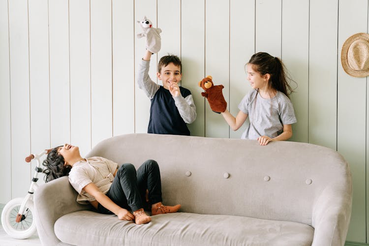 Kids Playing Puppets