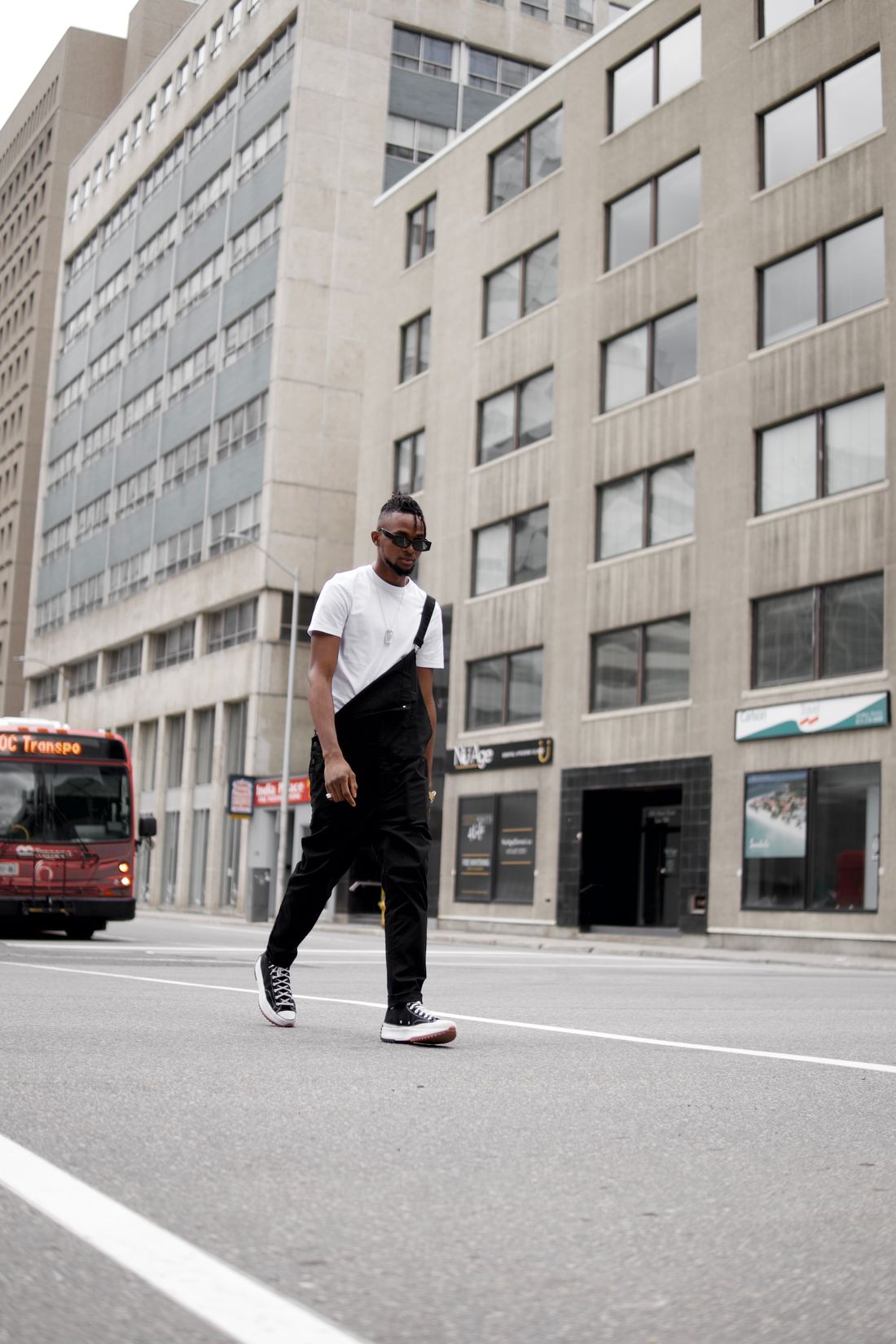 Black man wearing contemporary streetwear