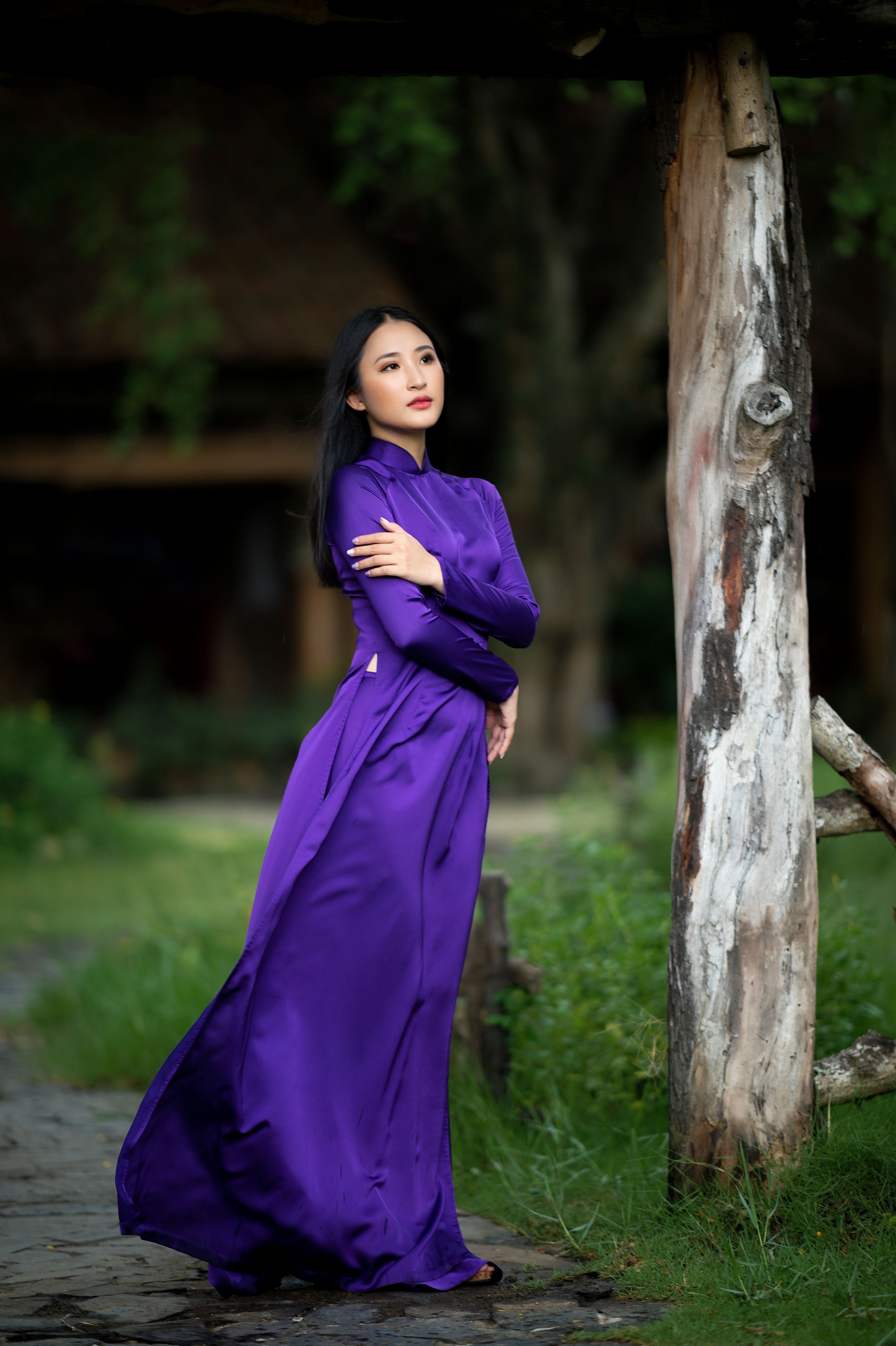 A Woman in Purple Dress · Free Stock Photo