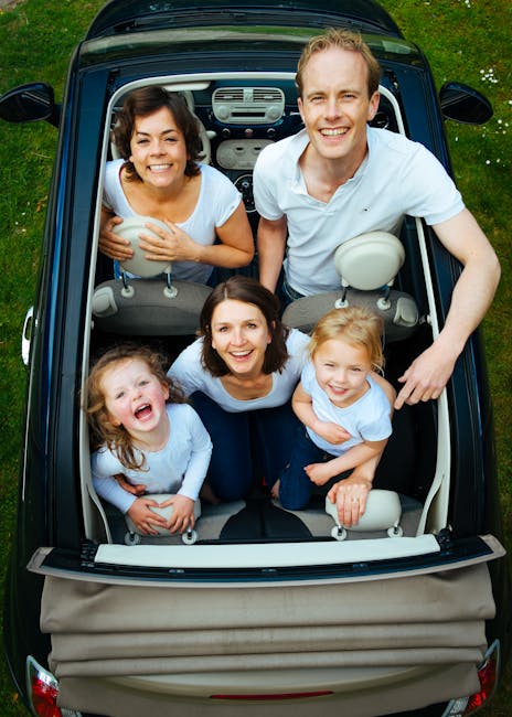 car, children, dad