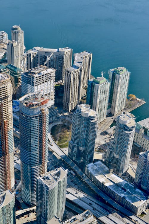 Aerial Photography of High Rise Buildings in the City