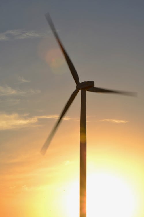 Brown 3-blade Windmill on Surise