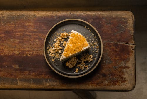 Close-Up Shot of a Slice of Cake on a Plate