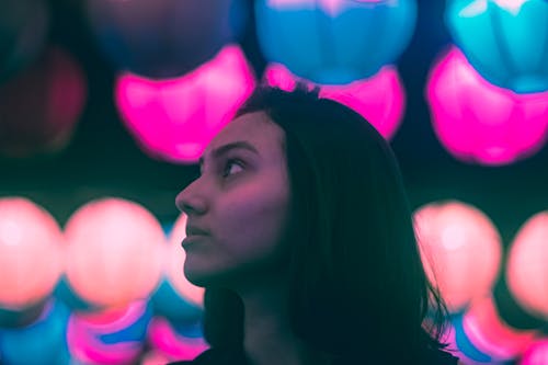 Free Woman in Portrait Photo With Bokeh Effect Background Stock Photo
