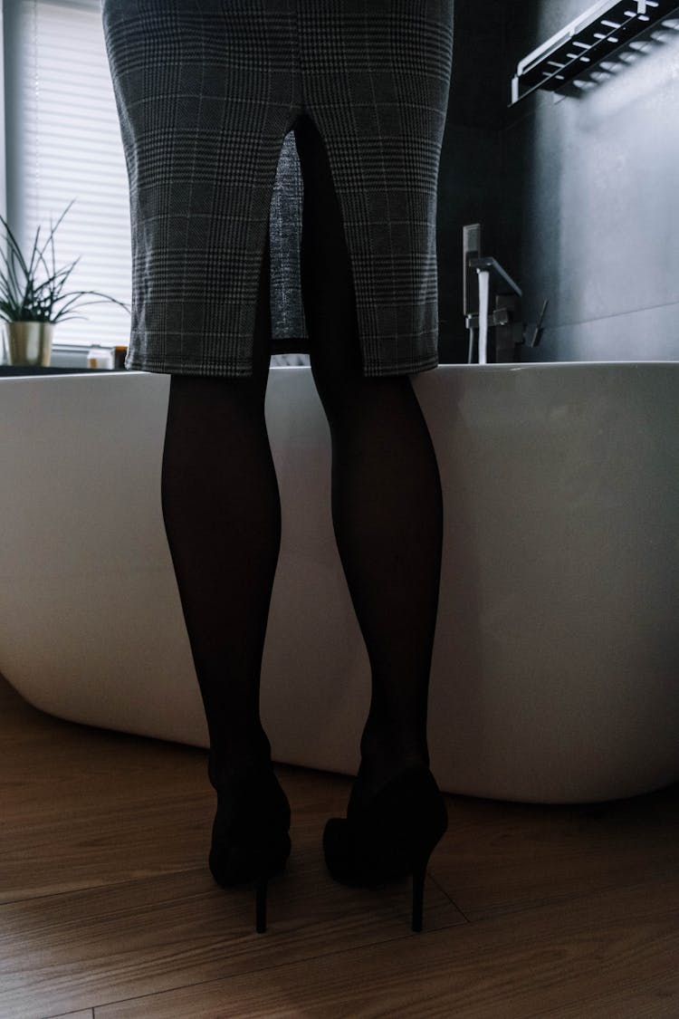 A Person Wearing Heels And Stockings 