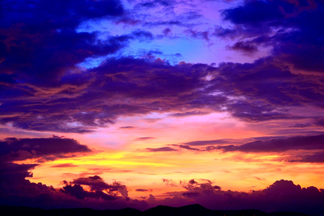 Silhouette Photo of Cumulus Clouds