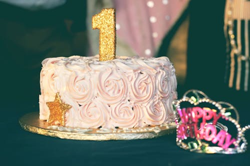 Close-up Photography of Pink Birthday Cake