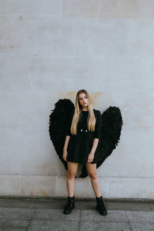 Photos gratuites de ailes, ange noir, blond