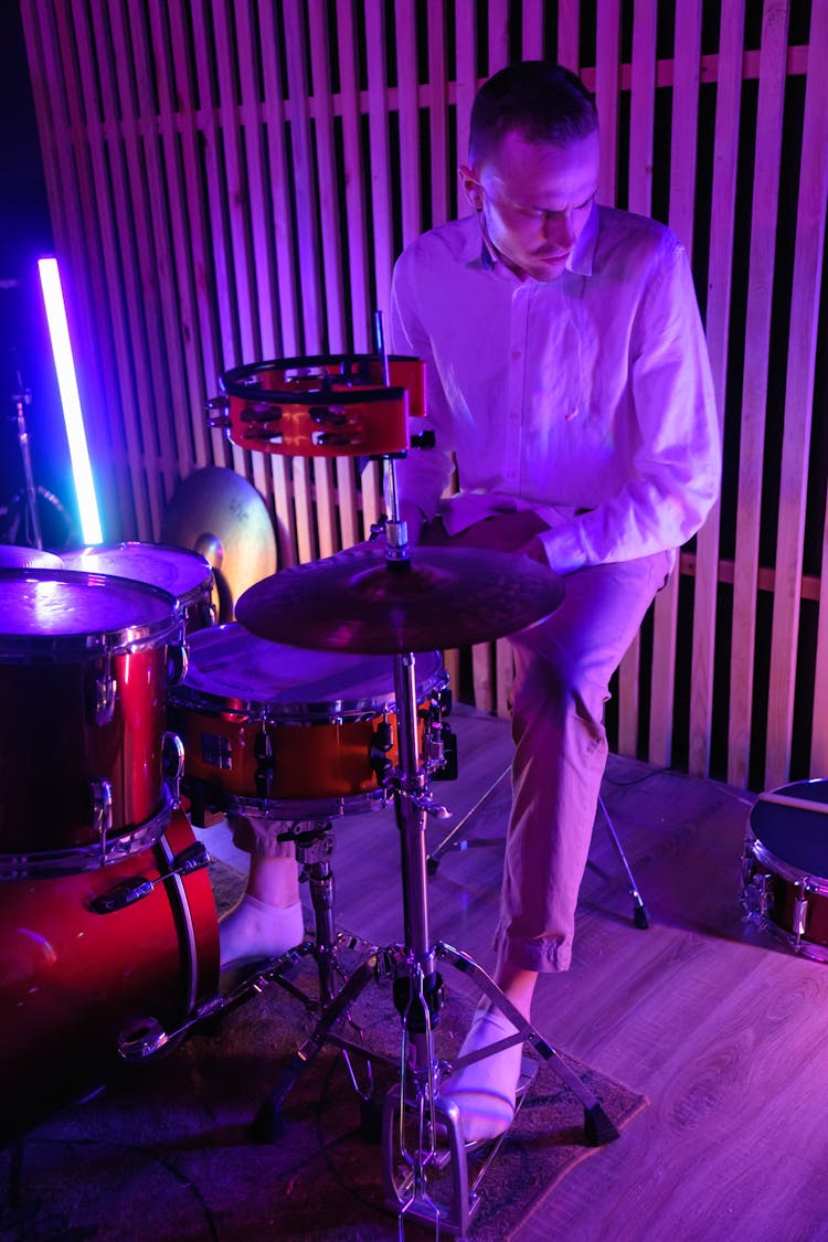 A Man Playing The Drums 