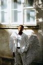 A Man Wearing an Angel Costume
