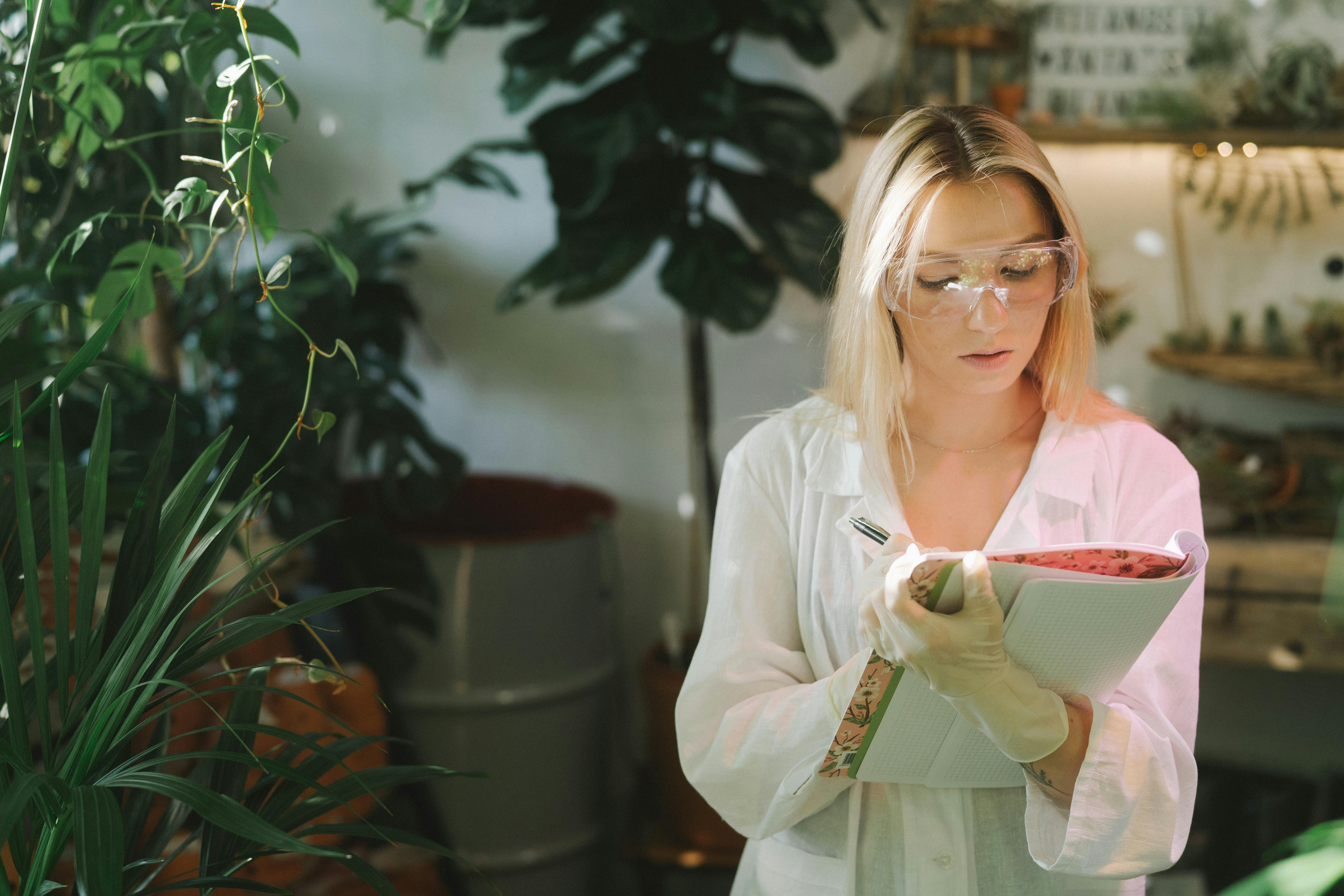 Laboratory technician reviewing peptide documentation