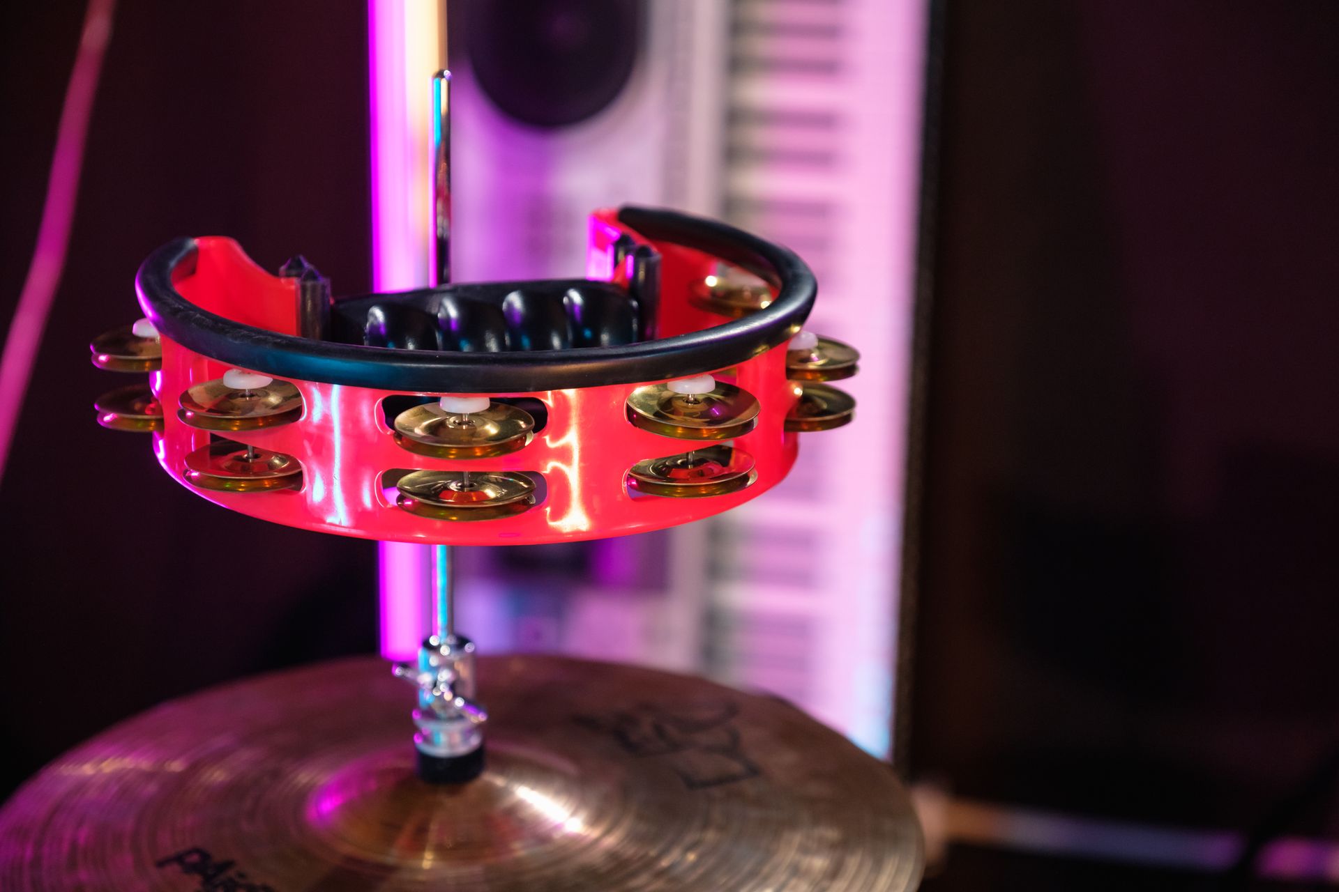 Tambourine over Drum Cymbal at Stage