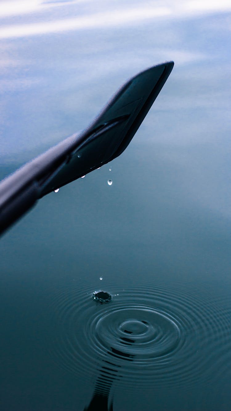 Close-up Of Water Dripping From A Paddle 