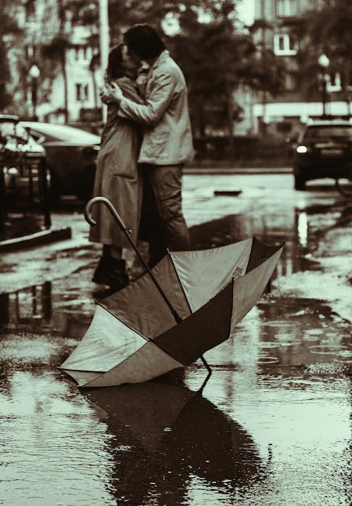 A Couple Kissing on the Street