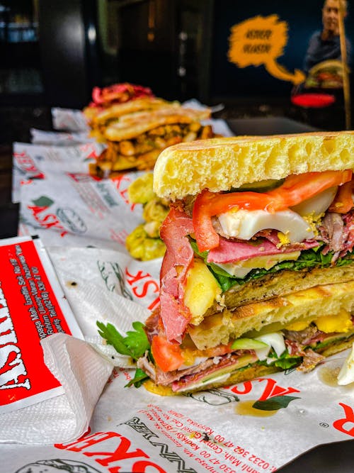 A Close-up Shot of a Sandwich