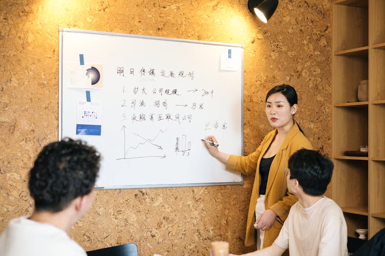 Woman Presenting To Her Colleagues