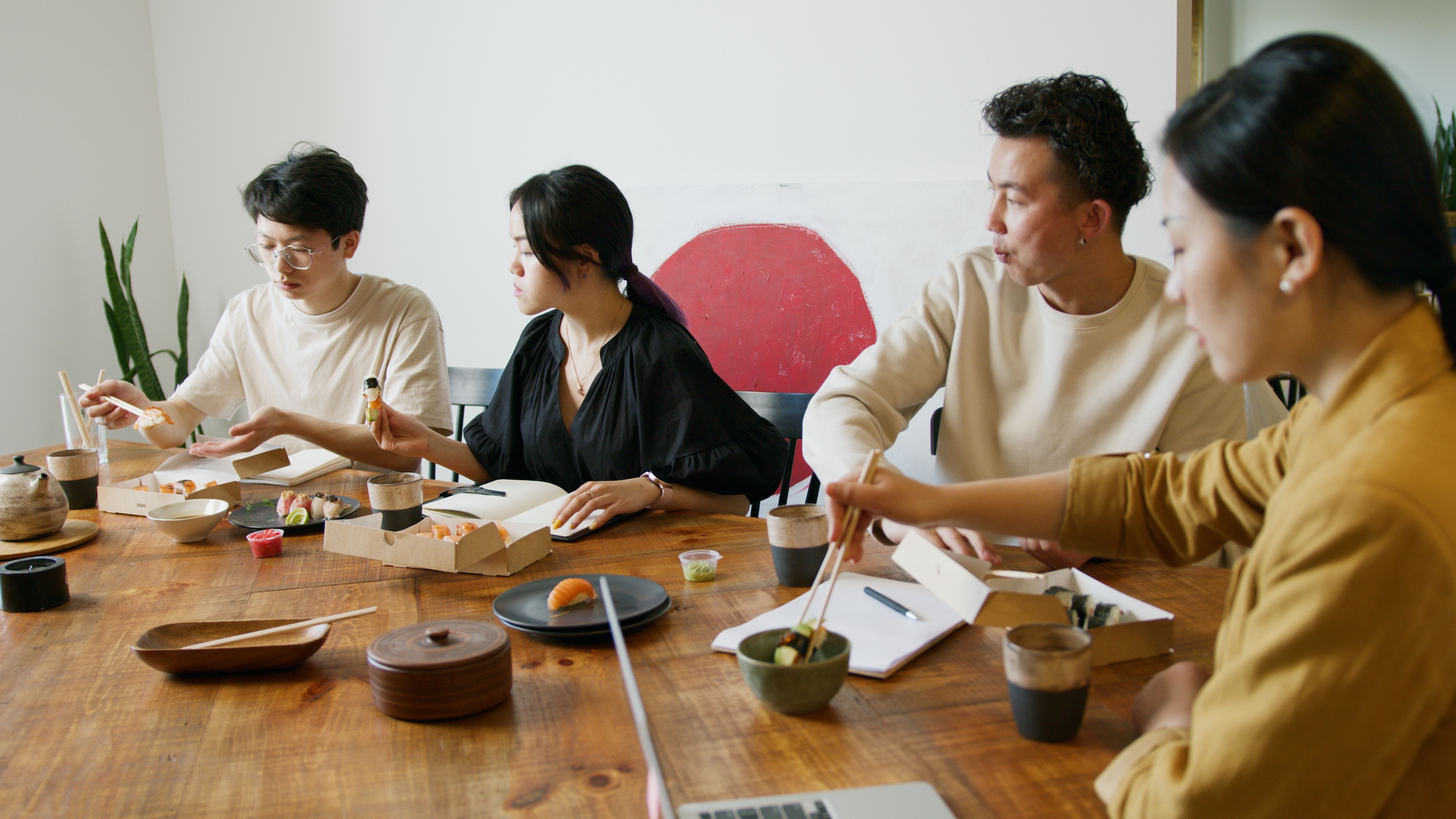 Colleagues connecting and networking in workplace environment