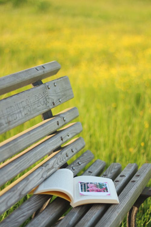 Book on a Wooden Bench