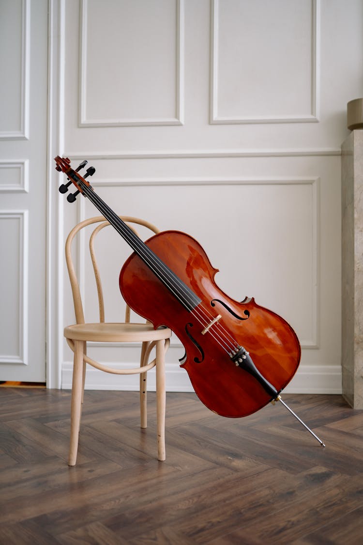 A Cello Beside A Chair