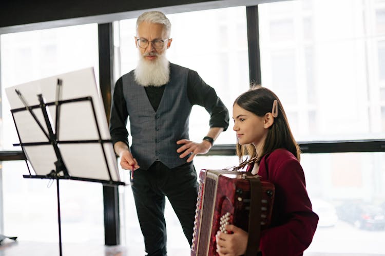 A Girl Playing Accordion