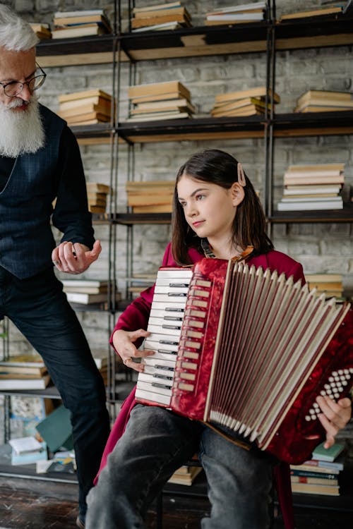 A Girl Playing Accordion