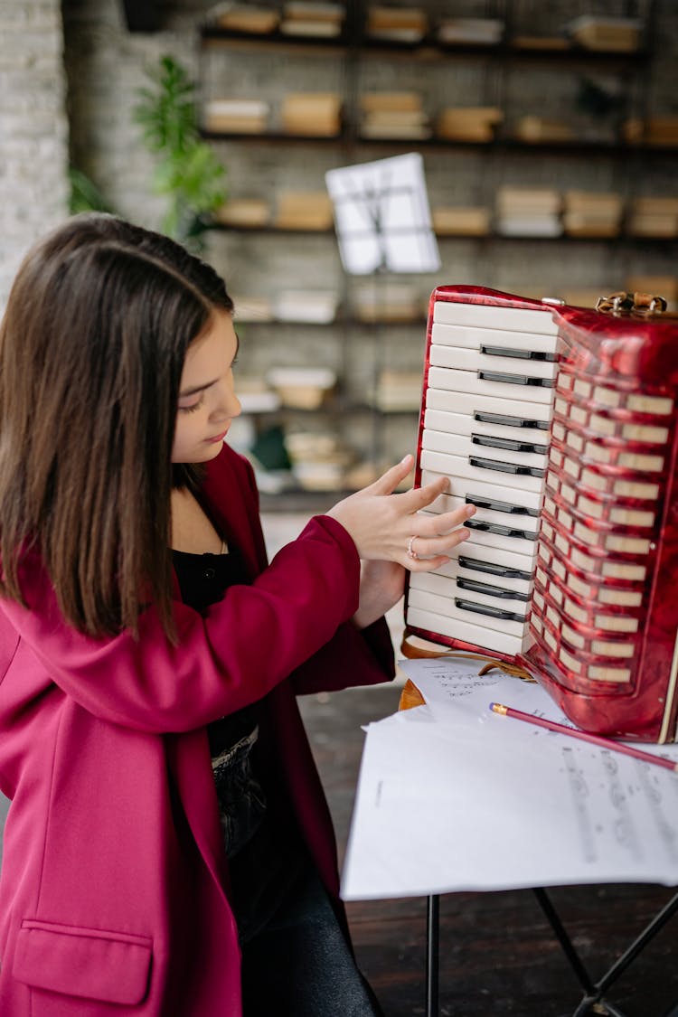 Woman Playing Accordion