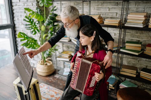 A Girl Playing Accordion