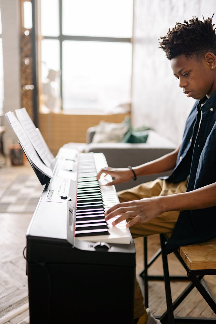 A Boy Playing Piano