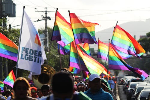 People Holding LGBT Flag