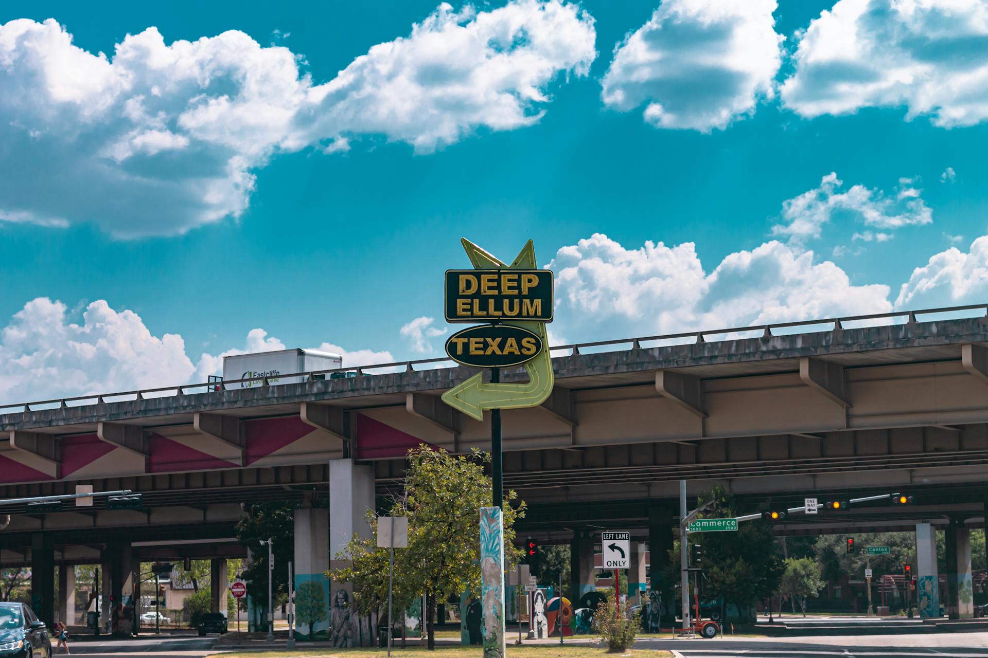 Entrance sign Deep Ellum, Dallas, Texas