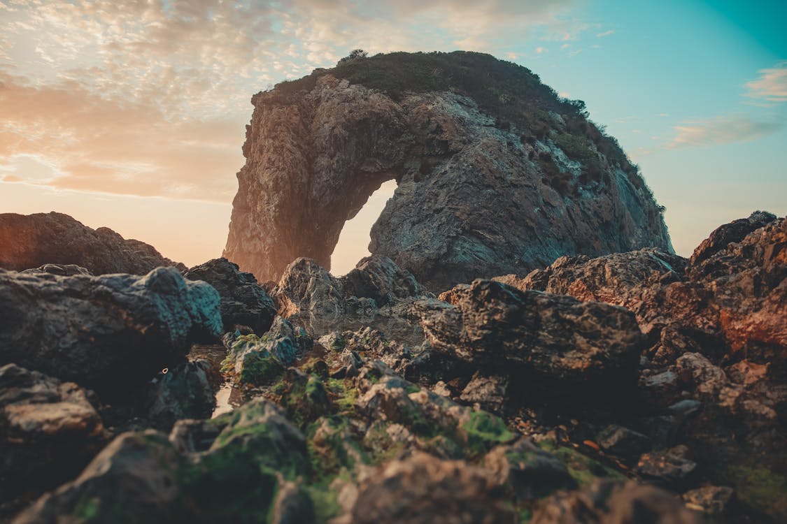 Imagine de stoc gratuită din cer albastru, formarea de rocă naturală, frumos