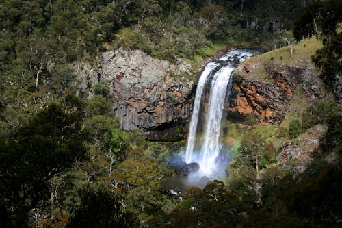 Aerial Photography of a Waterfalls in the Forest