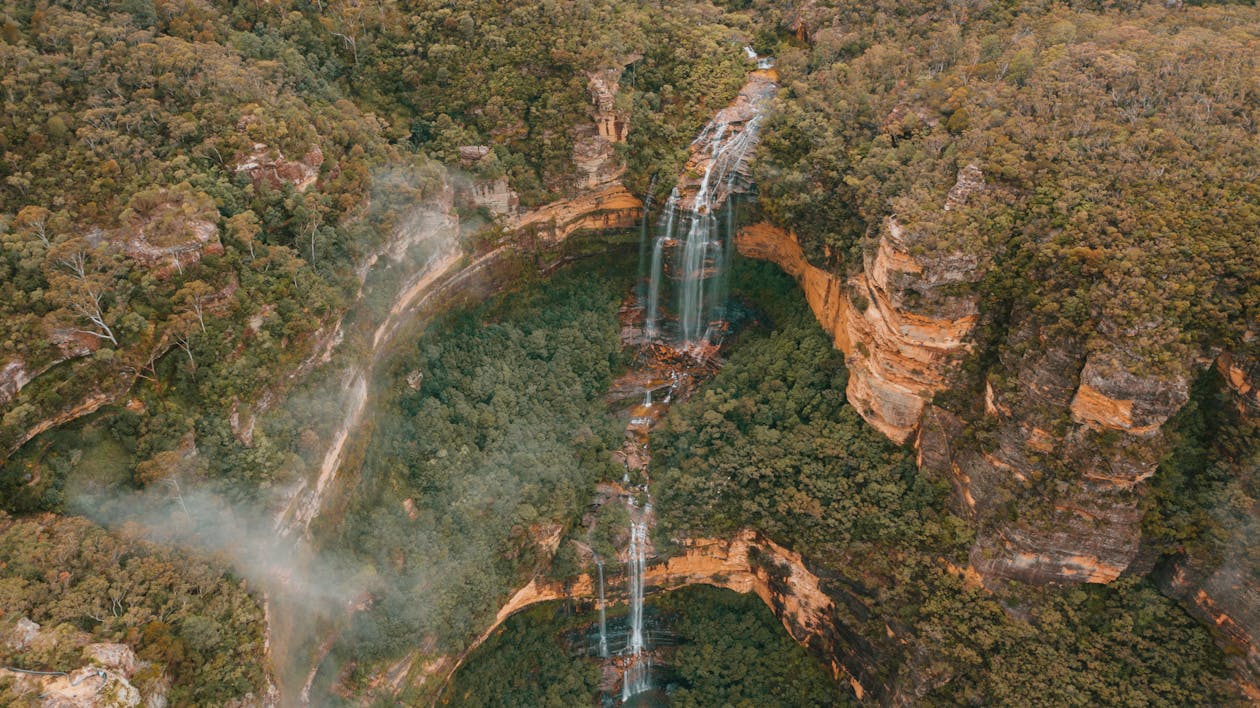 Aerial View of a Waterfall