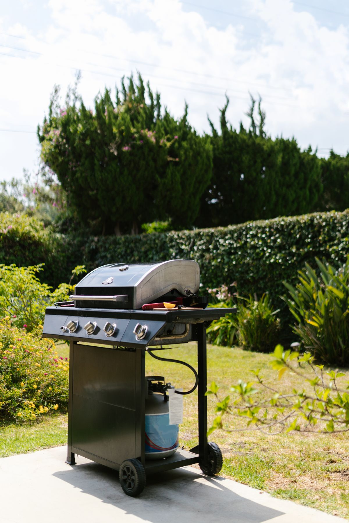 Barbecue à gaz premium installé dans un jardin