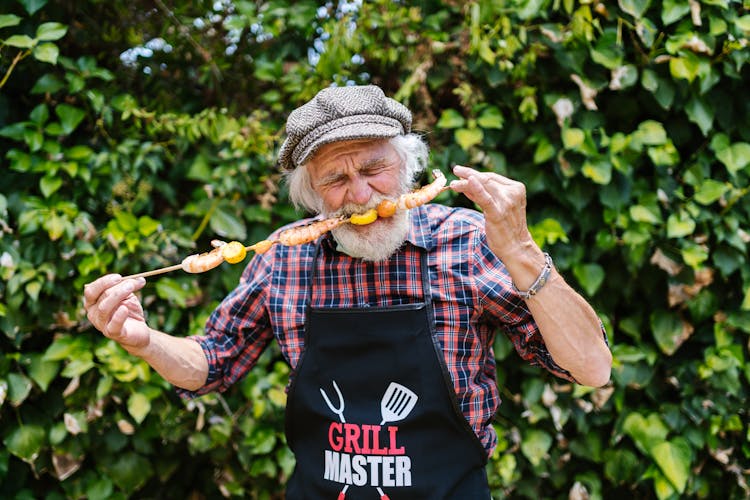 A Man Eating Barbecue 