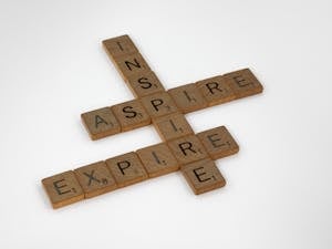 Words on Wooden Scrabble Tiles 
