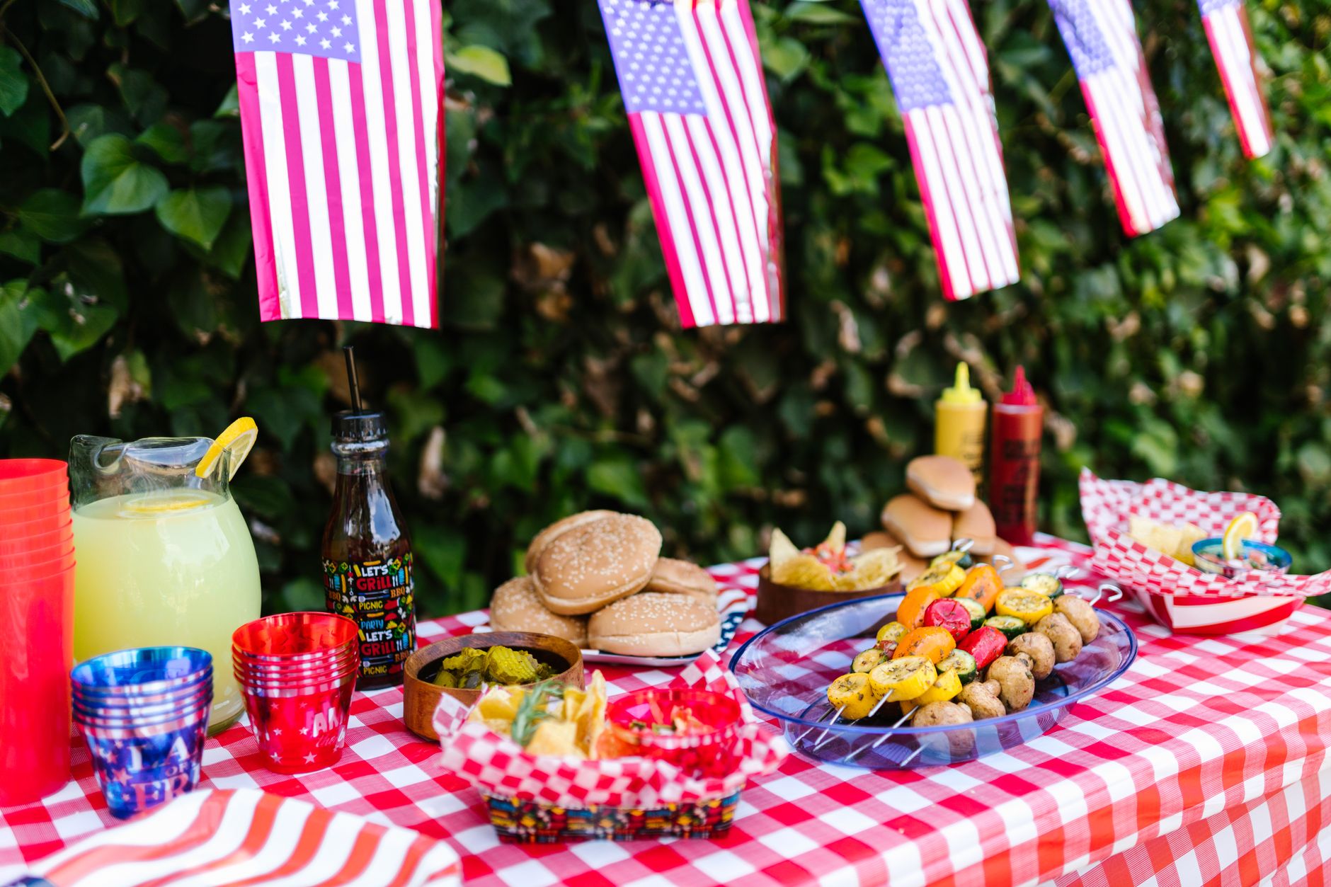 Barbecue spread with sides barbecue spread with potato salad