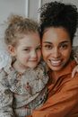 Portrait of Mother with Child Smiling