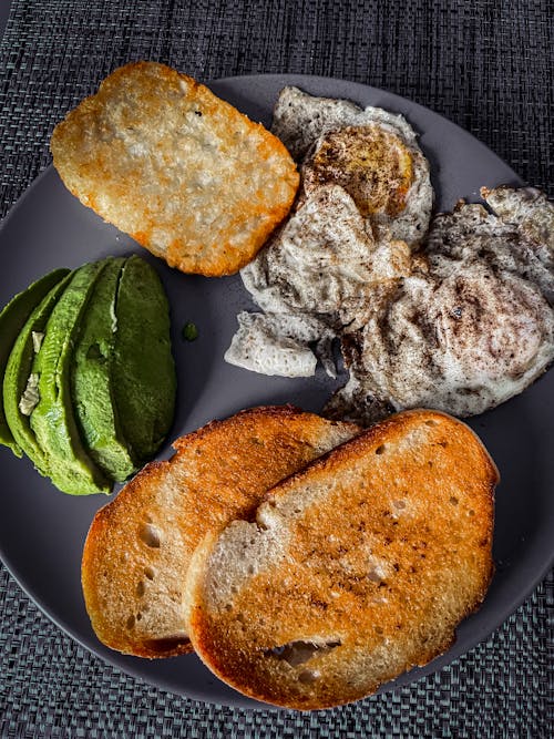 Free Food on a Purple Plate Stock Photo