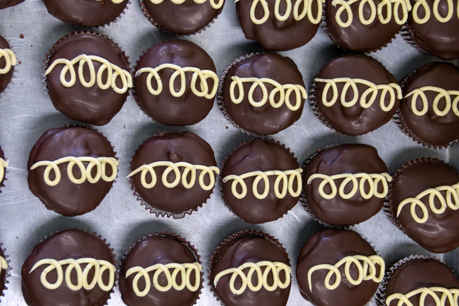 Moist chocolate cupcake with creamy chocolate mousse filling