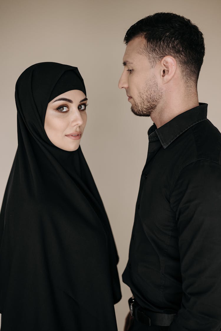 Couple In Black Garments