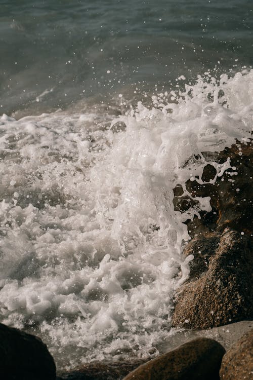 Waves Crashing on a Rock