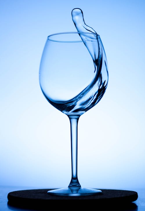 Free Photo of Water in Wine Glass Stock Photo