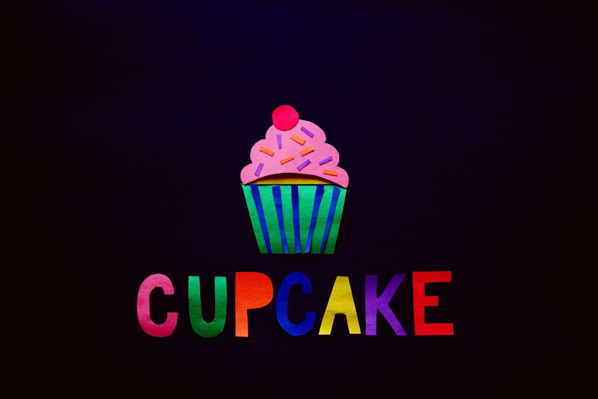 Colorful paper cupcake cutout for unicorn crafts for kids rocks