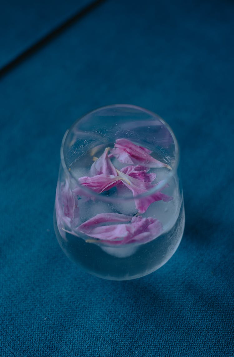 Iced Water With Flower Petals