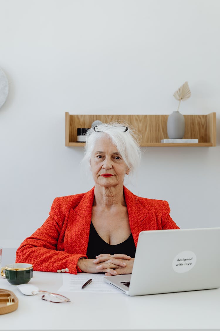 Elderly Woman Wearing Blazer