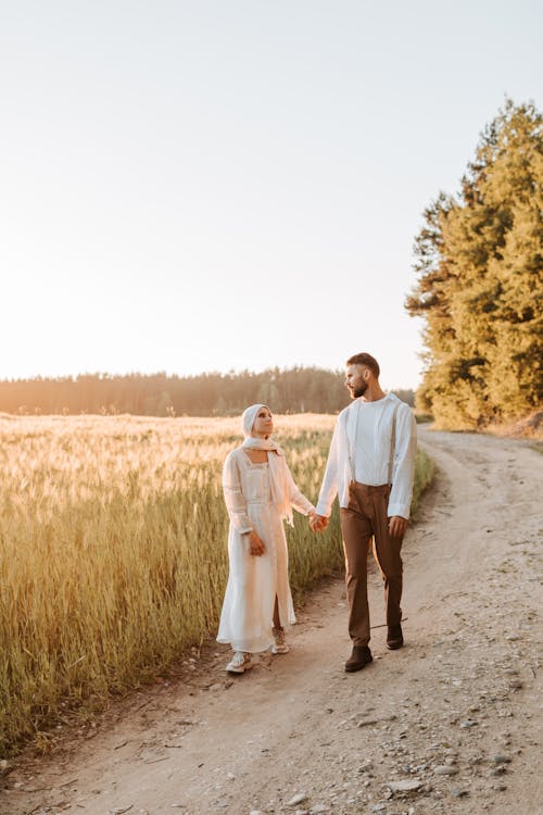 A Couple Walking in the Countryside