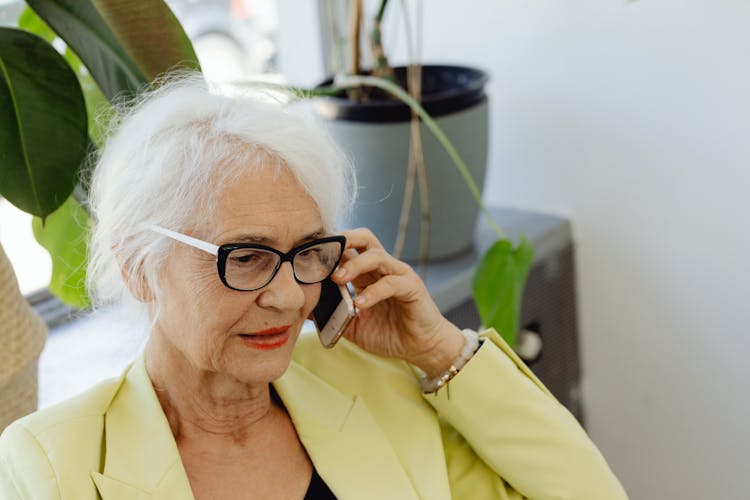 Elderly Woman Talking On The Phone