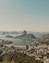 Aerial Photography of Sugarloaf Mountain in Guanabara Bay Rio De Janeiro, RJ, Brazil